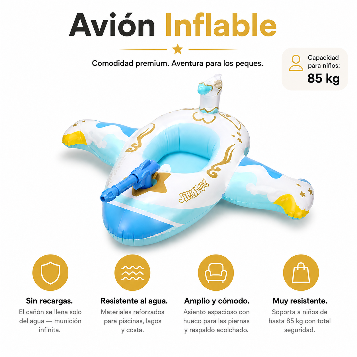 Colchoneta Avión con Chorro de Agua